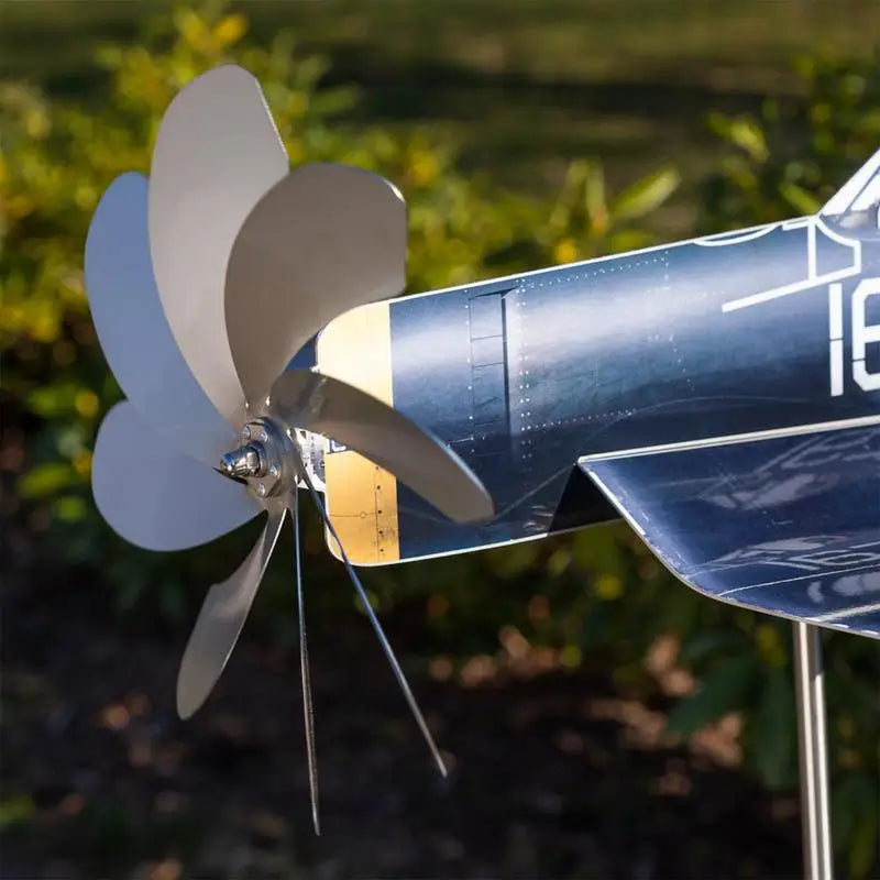 Aeronavă Vâne de vânt Metal Metal din oțel inoxidabil Vai de vânt ornament de grădină Patio Windmill Grădină Decorații Patio Detectare vânt