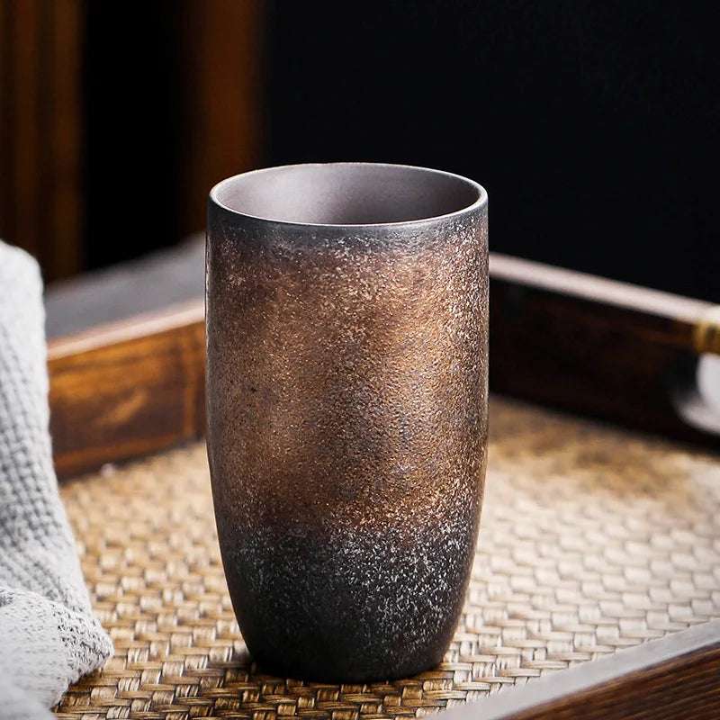 230ML Japanese Retro Coffee Cups Ceramic Household Coffee Mug Vintage Creative Water Tea Cup Restaurant Office Drinkware