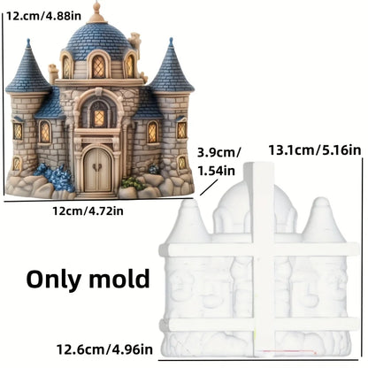 DIY Castle shaped Candle Silicone Mold House Candle Mould European style Villa Dome House Castle Resin Concrete Gypsum Molds