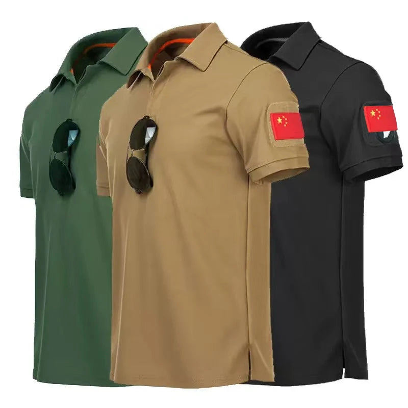 Hombres de senderismo táctico para hombres Camping Trekking Pesca Trepada Camiseta seca rápida Verano Rápido Pirlero seco Camas O-Cinco