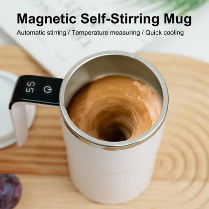 Automatic Stirring Magnetic Mug Rechargeable Stirring Coffee Cup with LCD Display Electric Stirring Cup Coffee Cup Mixer