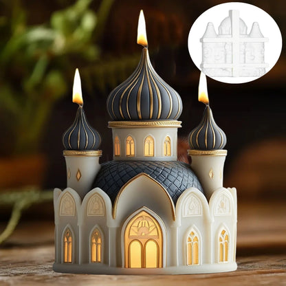 DIY Castle shaped Candle Silicone Mold House Candle Mould European style Villa Dome House Castle Resin Concrete Gypsum Molds