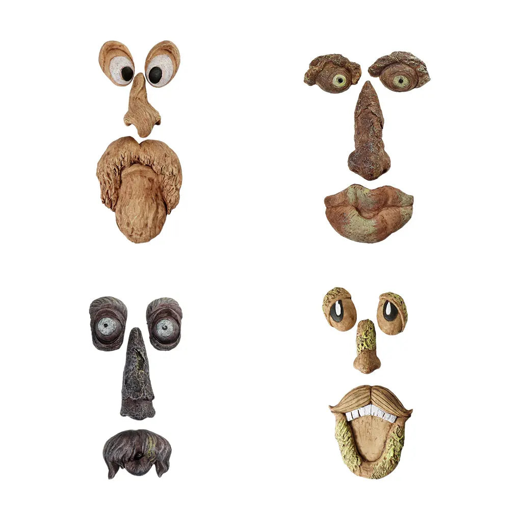 Corteza fantasma cara facial Características viejas decorat decorat decoraciones de arte de arte monstruos escultura al aire libre Ornamentos de Halloween