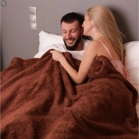Paar romantische deken winter warme gezellige, ruige deken gedikke kingsize deken 100% waterdicht en vlekbestendig