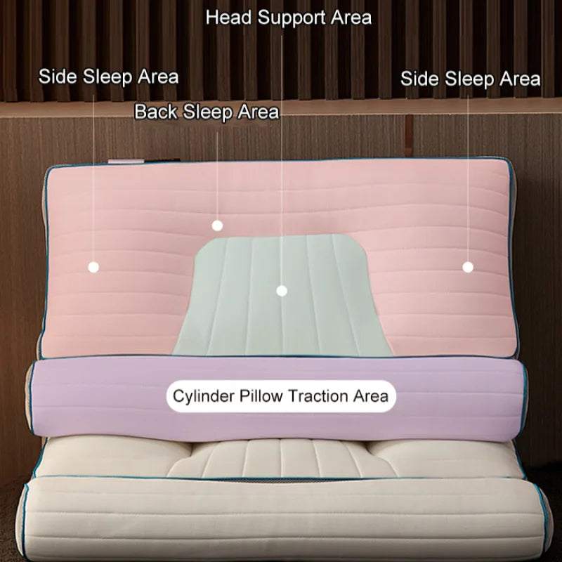 Protivni jastuk kod kuće zaštita spavanja cervikalna kralježnica cilindrična heljda + lateks list + ultra-fine pero s jednim jastukom