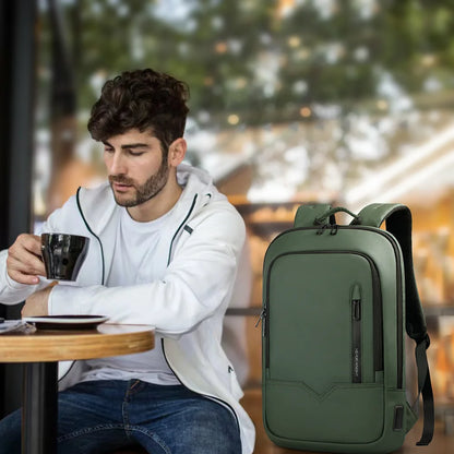 Heroic Knight Slim Business Backpack Men USB Port Multifunction Travel Ryggsekk Vanntett 14 "15.6" Laptop Bag for Work College