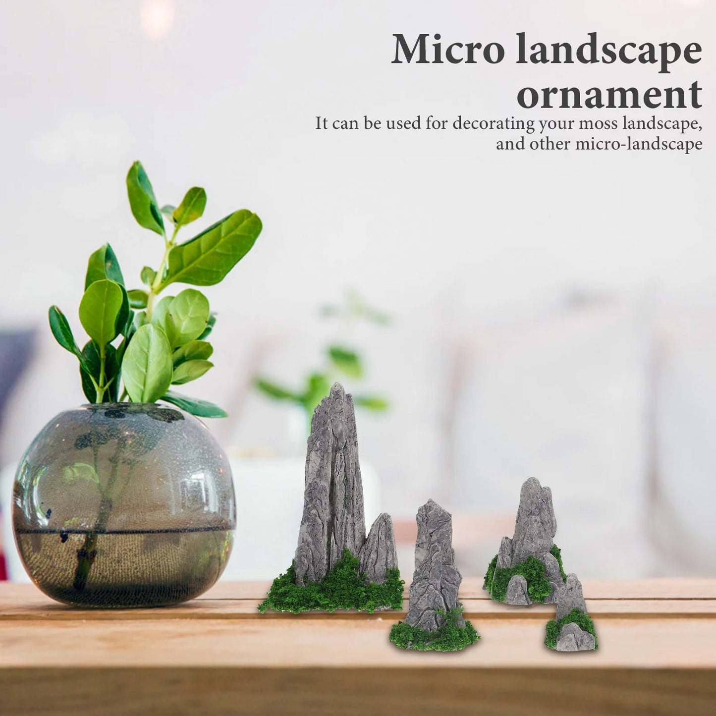 8 stk. Dekor mikro landskab udendørs have mini rockery ornament delikat bjergstatue boligindretning