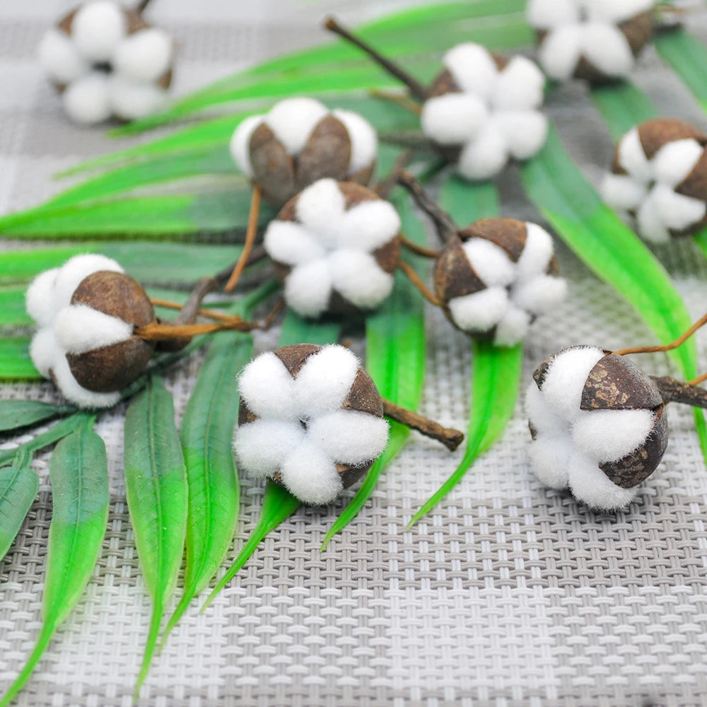 12 sztuczne Kapok naturalne suszone kwiaty symulacja bawełniana pokój ślubny dekoracja wielkanocna