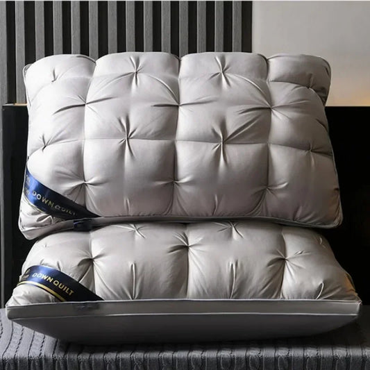 Luksus 3D -brød gås ned og fjer sengepuder til sovende sengetøj 100% bomuldsdækning med naturlig fyldning blød støtte