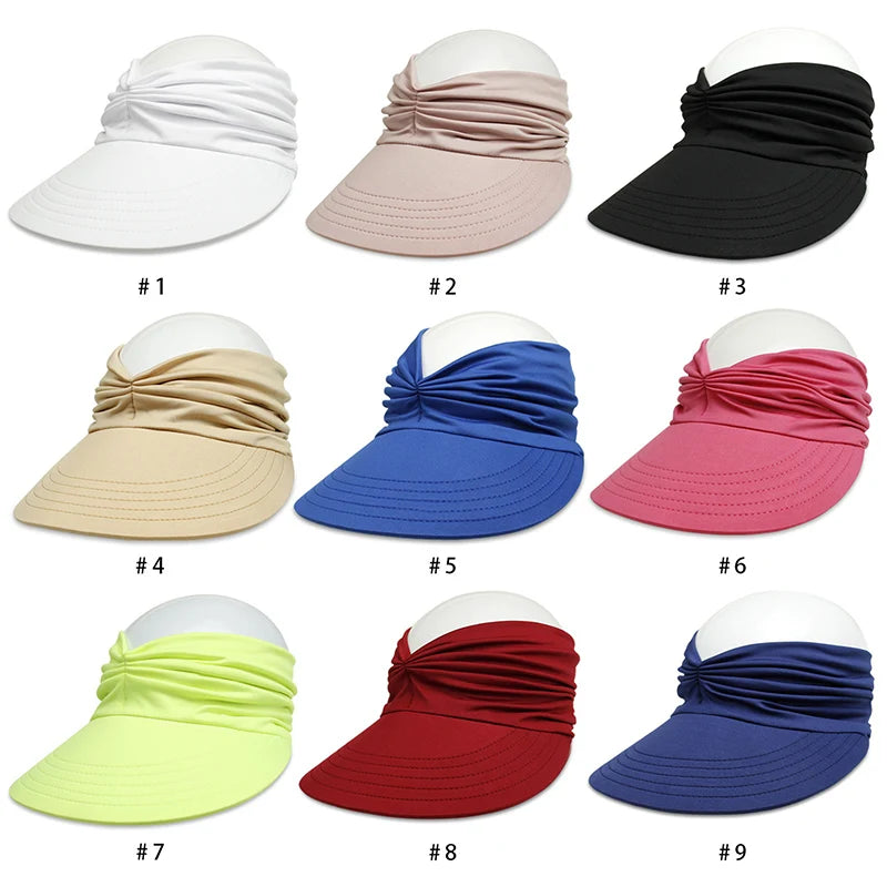 1 pc fleksibel voksen hat til kvinder Anti-UV Bred Brim Visor Hat Let at bære rejsehætter Fashion Beach Summer Sun Protection Hats