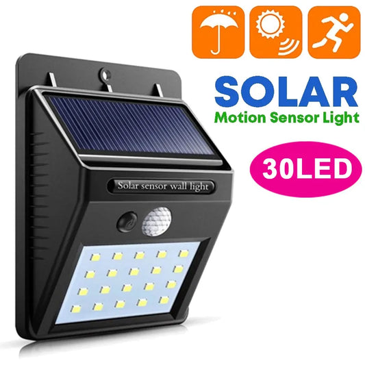 30 LED Solar Light PIR Motion Sensor Wandlicht buiten Solar Lamp Waterdichte zonne -energie Powered Sunlight Street Lamp Garden Decor