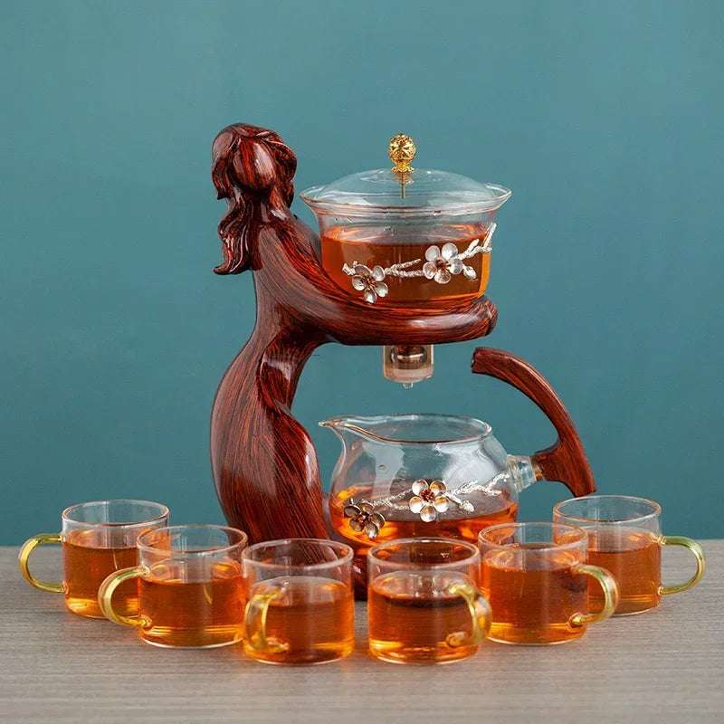 Heat-resistant Glass Teapot Holder Base Tea infusers Tea Ware Automatic Tea Set  Making  Kungfu Teapot