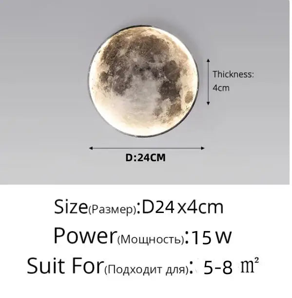 Nordic modern creative moon Earth LED wall lamp living room, bedroom study dining room decorative wall lamp/ceiling light