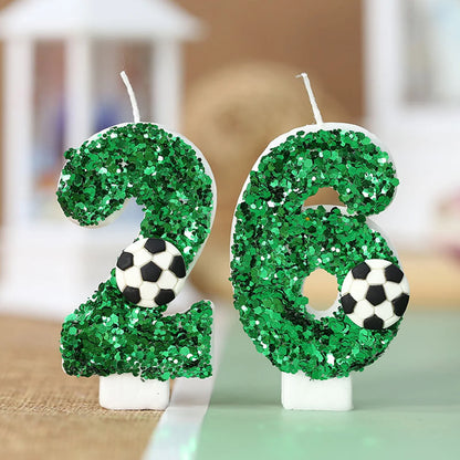 Futbalové torty sviečky Narodeniny Sviečky futbalové sviečky Cupcake Toppers tortu koláčové zdobenie dodávky futbal futbal