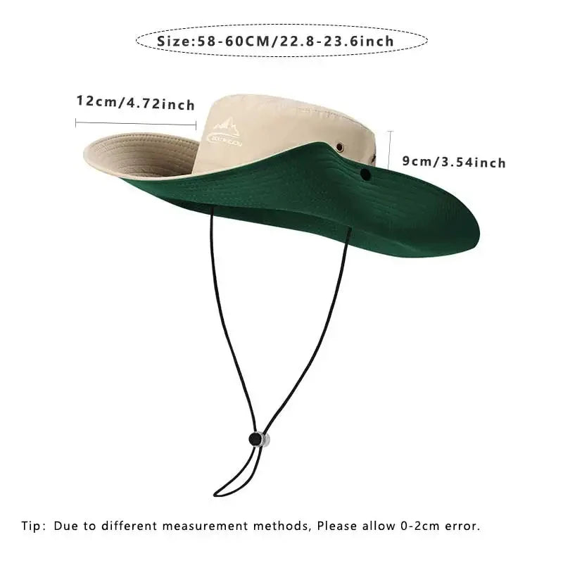 2024 sombrero de pesca casual upf 50+ sombrero de vaquero Summer Sunshade al aire libre Camping Sol Gat, altamático, ancho de pescado, sombreros de pescadores de pescado