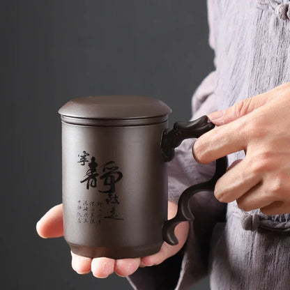 Chinese Yixing Purple Clay Teacups Raw Ore Handmade Master Cup Household Drinkware Chinese Teaware Supplies with Filter