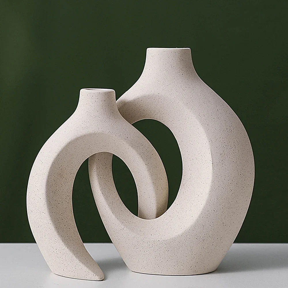 Decorative Ceramic Vase for Home Decoration, Nordic Flower Vase, House Decor, Office Room, Bookshelf Vases, Luxury