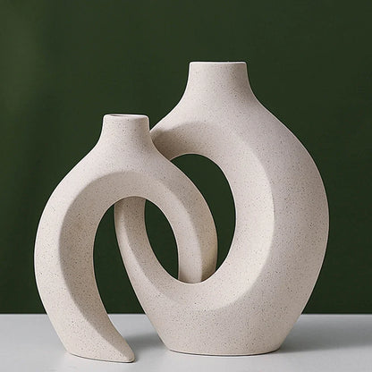 Decorative Ceramic Vase for Home Decoration, Nordic Flower Vase, House Decor, Office Room, Bookshelf Vases, Luxury