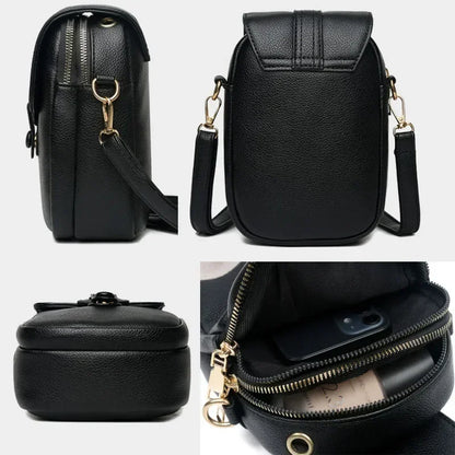 Bolsos de hombro pequeños de moda vintage para mujeres retro PU cuero de cuero Crossbody teléfono bolso de bolso de bolso de mensajería y bolsos