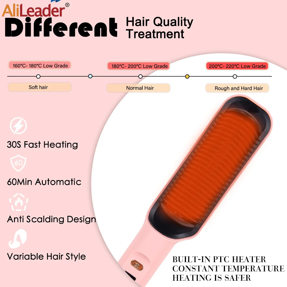 Pro Hot Comb RoTener Haarborstel Hot Comb 3in1 Elektrische rechtbrenger Kam krullen ijzer haarborstel voor styling snelle verwarming