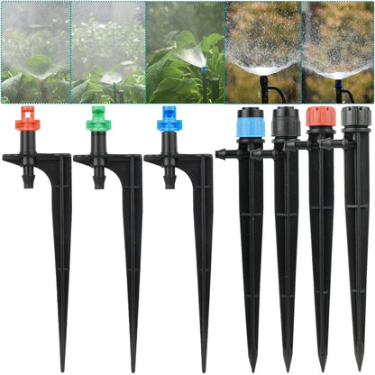 Kesla 15pcs Jardin Arrosage Drip Irrigation Sprinkler Muffuse de brume sur le pieu Dripper Inserting Ground Fit 4/7mm Greenhouse