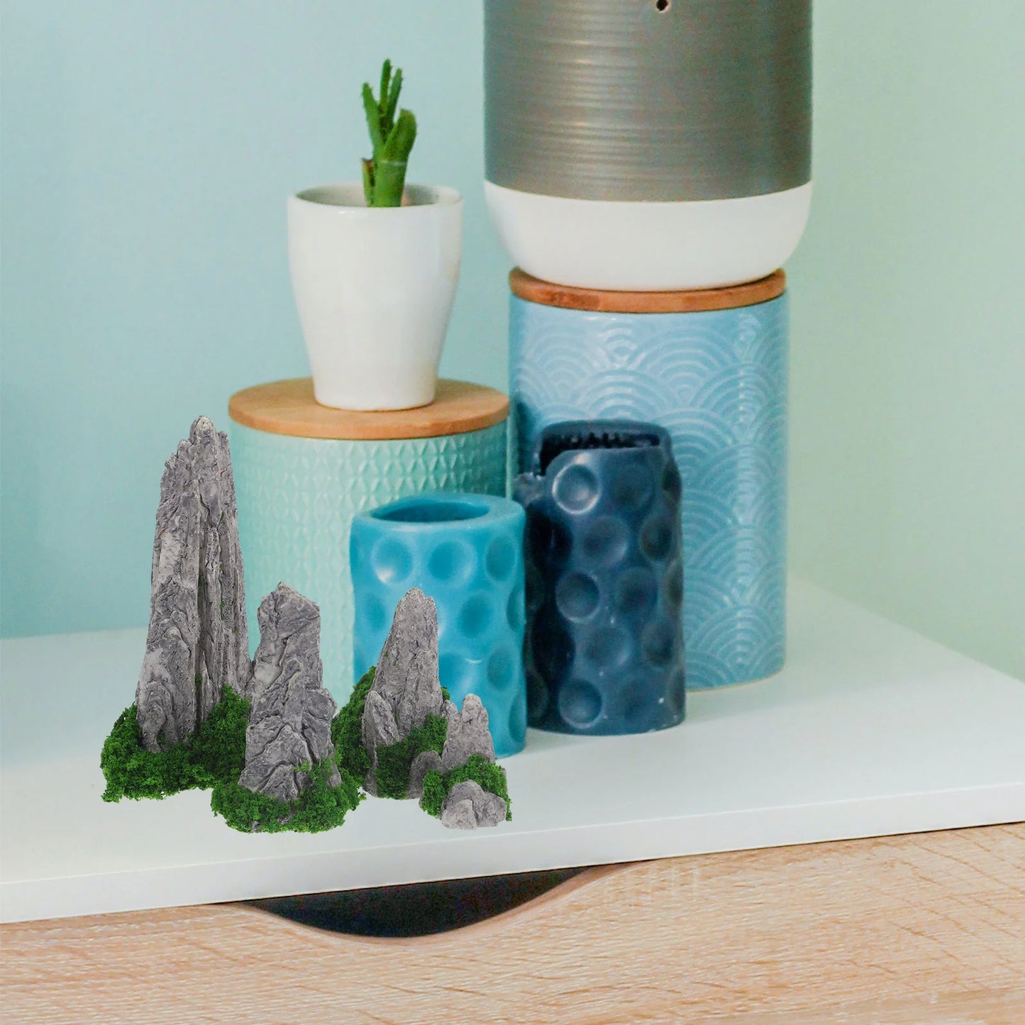 8 stk dekor mikro landskap utendørs hage mini rockery ornament delikat fjellstatue hjemme dekorasjon