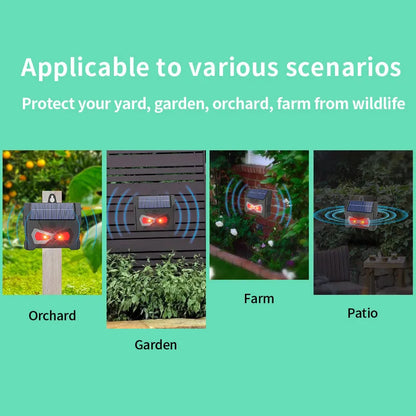 Nuevo repelente solar Electronic Ultrasonic Animal Repeller impermeable al aire libre jardín de jardín de ratón de ratón de ratón de ratón para perros