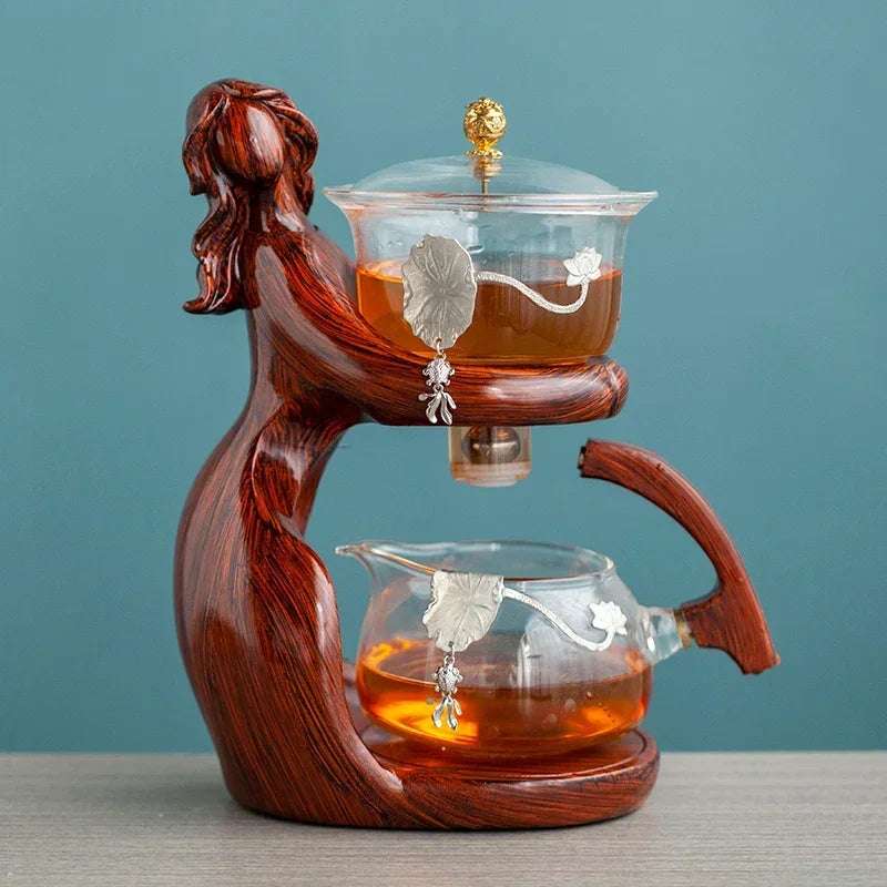 Heat-resistant Glass Teapot Holder Base Tea infusers Tea Ware Automatic Tea Set  Making  Kungfu Teapot