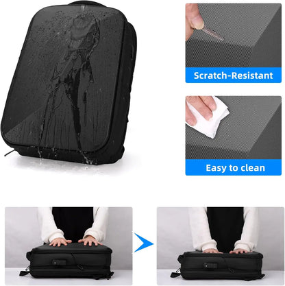 Erweiterbares Reise-Laptop-Rucksack Männer passen 15,6 Zoll wasserdichtes Anti-thef-Business-Bag USB-Ladung Hard Case Mochilas de Hombre