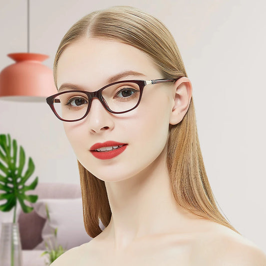 Struttura di occhiali da prescrizione Donne Fashion Myopia occhiali ottici piccoli gatti acetato di occhiali di marca lussuoso telaio nai