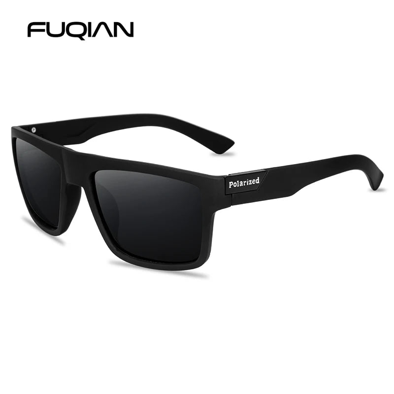 Gafas de sol polarizadas negras de moda Hombres Mujeres Classá cuadrados Gafas de sol masculino elegante con la conducción de deportes de pesca al aire libre UV400