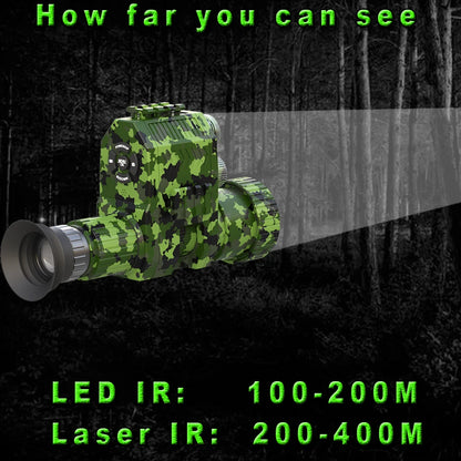 NK007 Night Vision Monocular 1080p 200-400m Infrarødt omfang Camcorder med genopladelig batterioplader Flere sprog