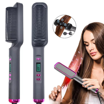 Elektrický horký hřeben Multifunkční přímé vlasy narovnávač hřeben Negativní iont Anti-Scalding Styling Tool Srovnání štětce