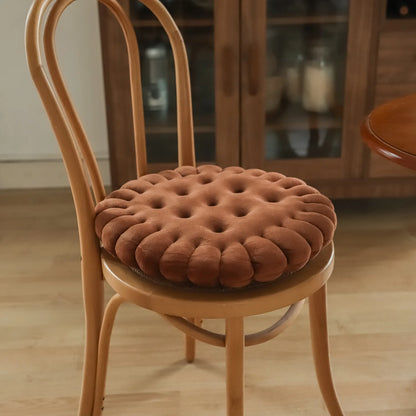 Ins Cookie Biscuit Cushion Soft Cute Trugt Kussen vierkante cirkel Dikke stoel Decoratieve vloeren voor woonkamer huishoudstoel