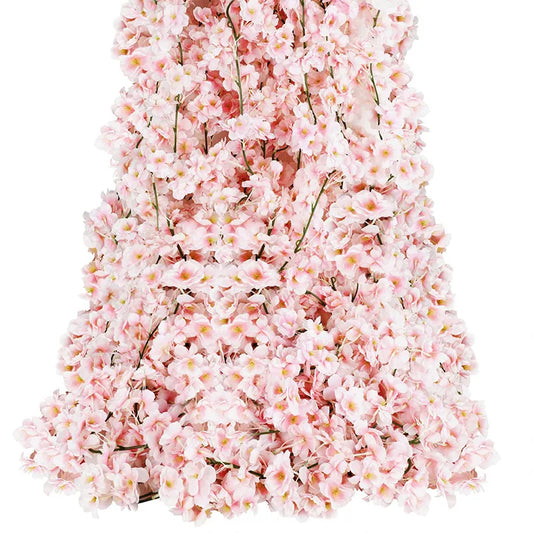 180 cm Fiori artificiali Cherry Blossom Sakura Ghirland Wedding Arch Garden Backdrop Decorazione per feste di seta piante finte Vine