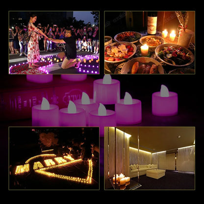 12/24/48pcs Flumse LED Świece światła baterii Tealeght Romantyczne świece na herbatę na przyjęcie urodzinowe dekoracje ślubne