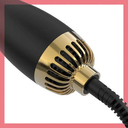 Lisapro Elegante Cepillo de secador de soplado de cabello negro elegante y volumen y pincel de aire caliente de un solo paso 2.0 para secado y alisado, y voluminización