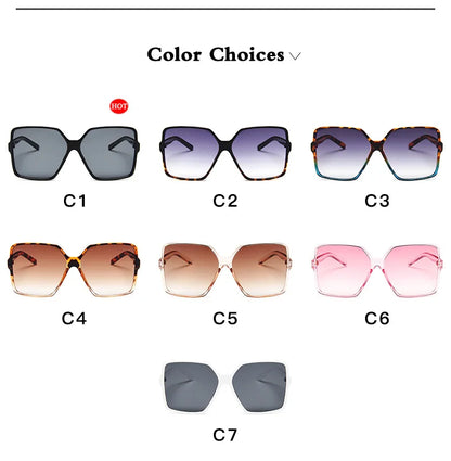 Módne ženy nadmerné slnečné okuliare gradient plastový dizajnér dizajnérky ženské slnečné okuliare UV400