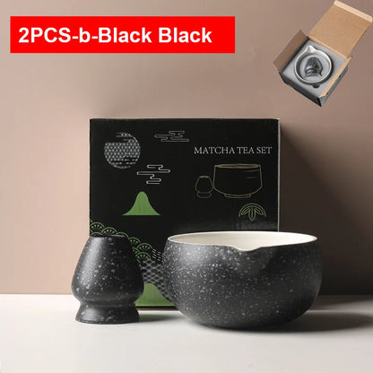 2 Pieces Traditional Japanese Matcha Bowl and Whisk Holder Tea Bowl with Pouring Spout for Office Table Tea Ceremony Party Gift