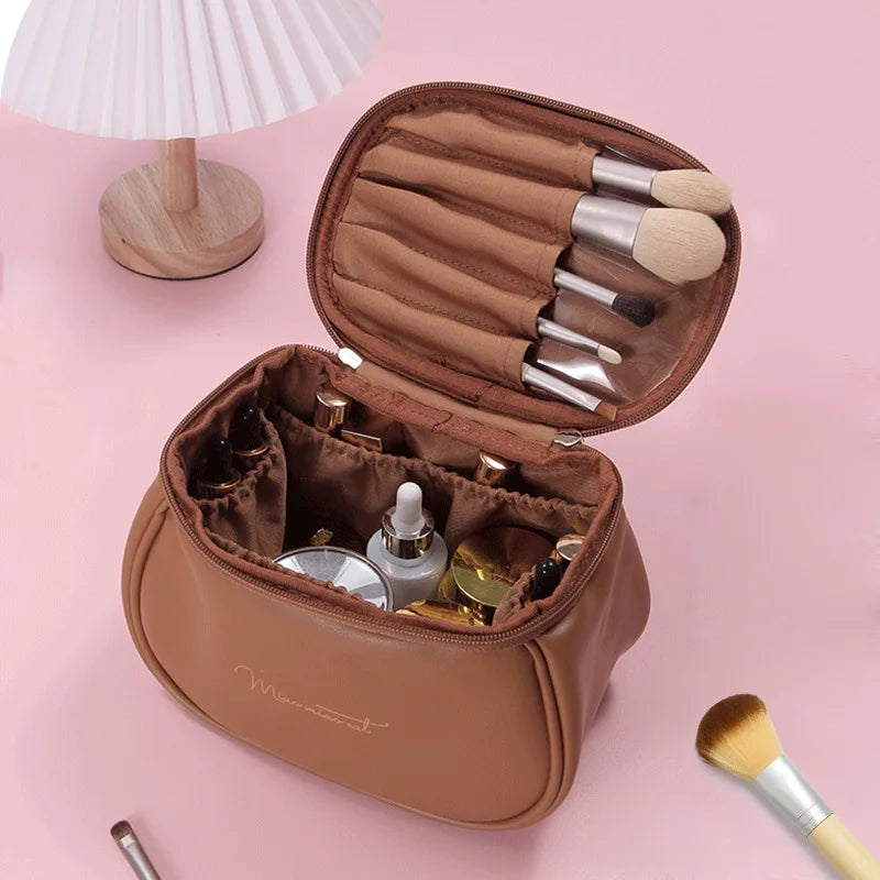 Bolsa de maquillaje PU linda para mujeres organizadores de tocadores de tocador de tocador