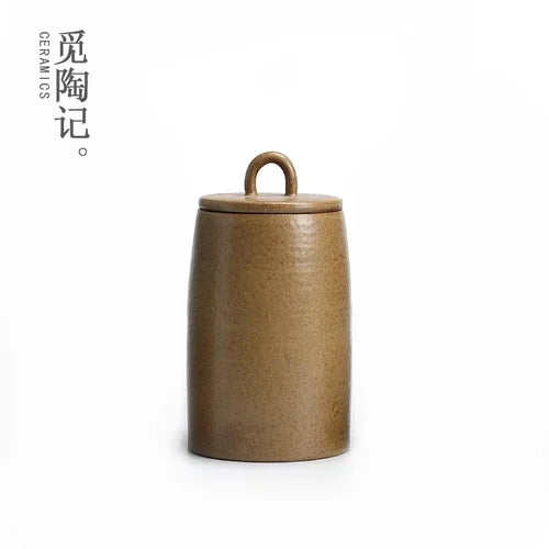Stoneware Tea Tins Porcelain Sealed Jar Household Large and Small Size Japanese Style Tea Container Tea Box Tea Jar Tea Storage