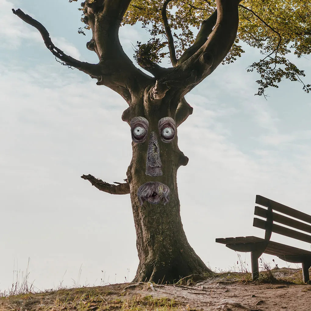 Kora ducha twarz Facial Facial Old Man Tree Decorat Yard Decoration
