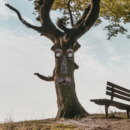 Corteza fantasma cara facial Características viejas decorat decorat decoraciones de arte de arte monstruos escultura al aire libre Ornamentos de Halloween