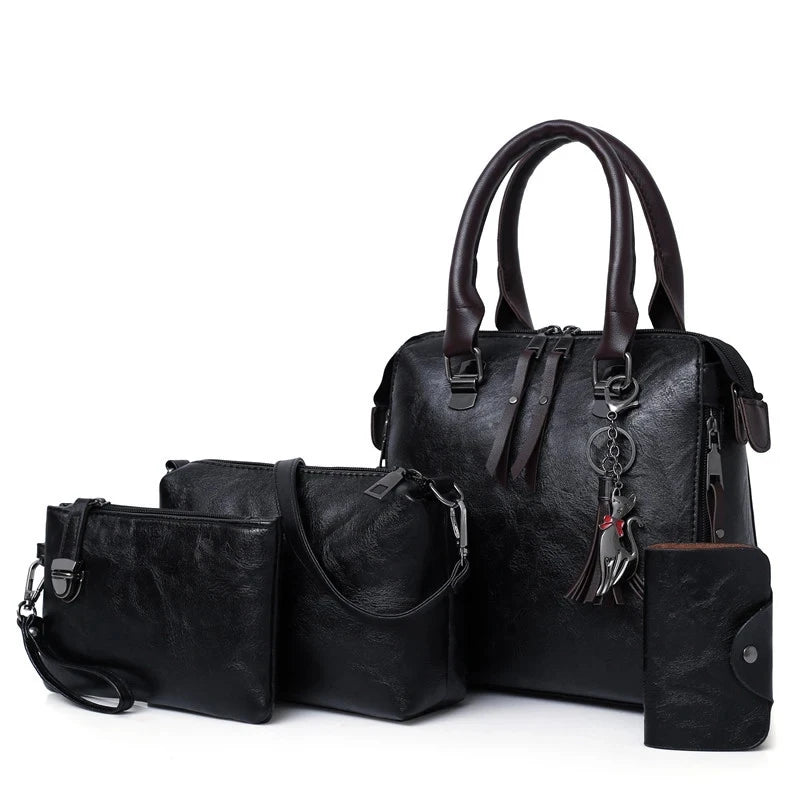 Mulheres compostas Bolsa de tassel composta bolsa de couro de luxo bolsa