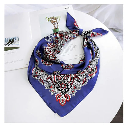 2023 Modna bandana szalik do włosów dla kobiet Paisley Print Kerchief Silk Satynowe szaliki głowicy kwadratowe szal