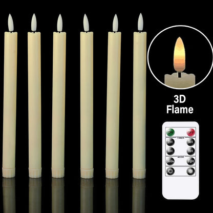 Pakket van 2 zwart vlamloos 6,5 inch/16,5 cm korte led -taper kaarsen voor Halloween, op batterijen bediende wit/beige LED -kaars
