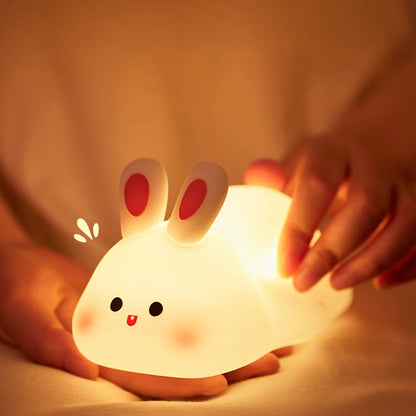 Animal Shaped Night light LED cute panda rabbit light USB charging timed bedside decoration Children's eye protection