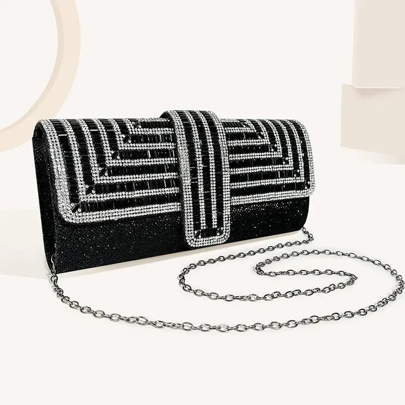 Women's Rhinestone Clutch Purses Evening Bags Sparkling Glitter Formal Party Wedding Cocktail Prom Bags with Chain