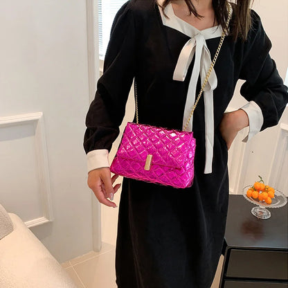 Női PU bőr válltáska elegáns csillogó design táska csillogó y2k mobiltelefon táska női kereszttest ingázó táska