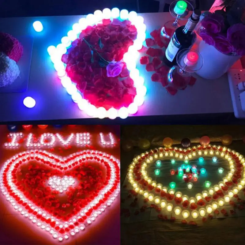 Liekitön LED -kynttilänvalon akkukäyttöiset kynttilöt Tea Light Lamp Wedding Syntymäpäiväjuhlakoristeet Romanttiset valot